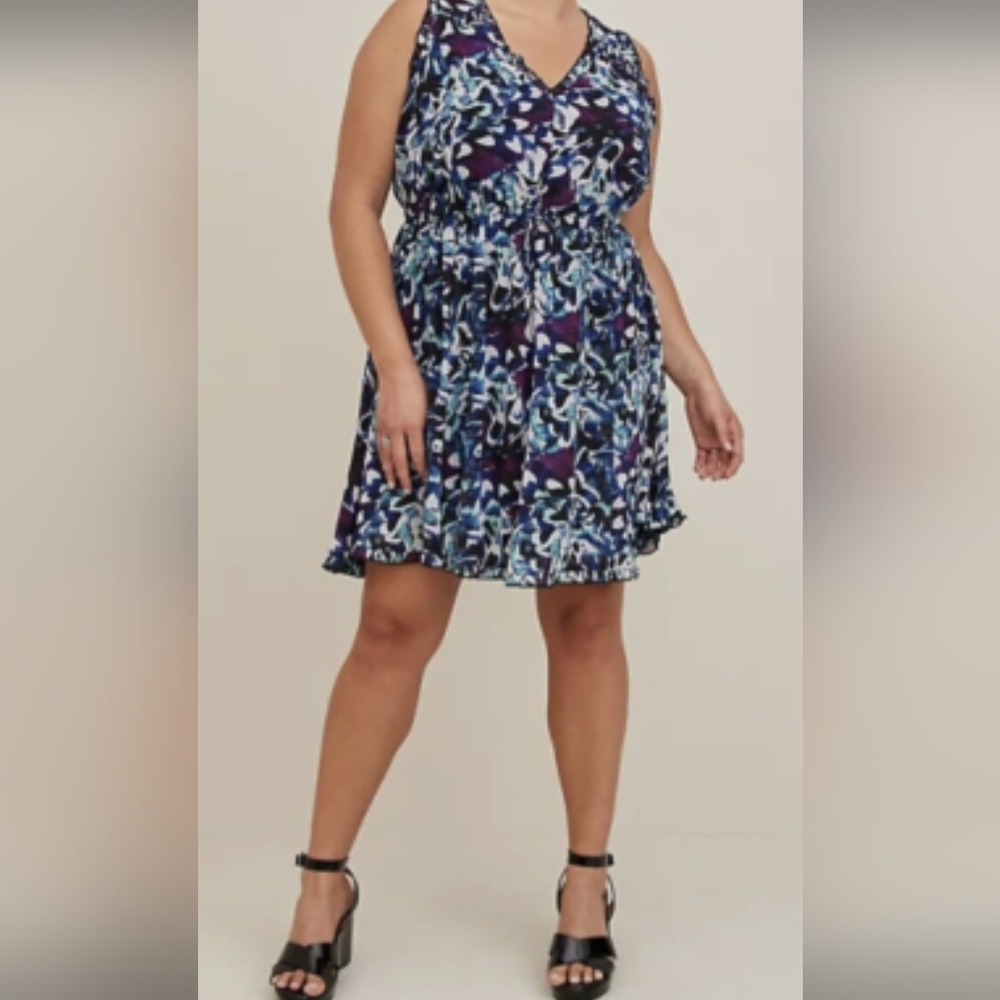Torrid Blue and Purple Chiffon Dress - Picture 4 of 4